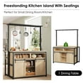 thumbnail image 5 of TROPOW 42" Kitchen Island Storage with Sliding Barn Door, Table Island Kitchen Cabinet with 2 Side Hooks, 3-Tier Shelves, Multi-Functional Dining Storage for Living Room 41.2"x24.6"x72.1", 5 of 8