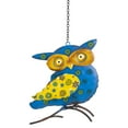 thumbnail image 1 of Northlight 7.75" Blue and Yellow Metal Owl Outdoor Wall Hanging, 1 of 5