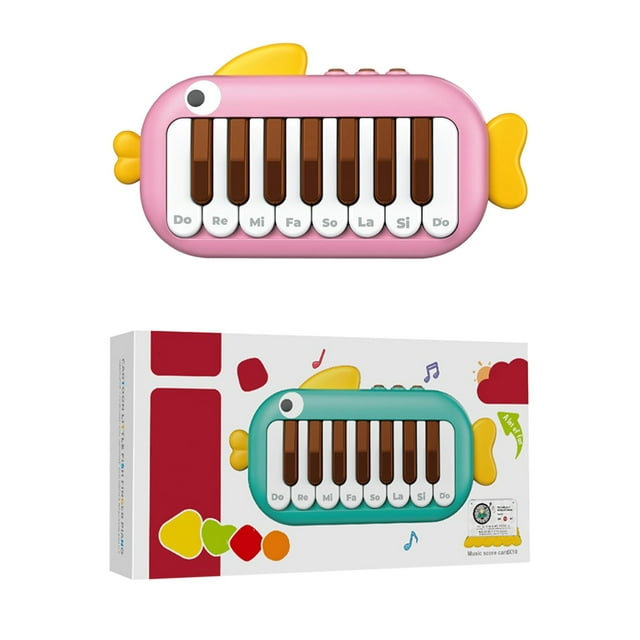 EazyTech Jouet d'Apprentissage du Premier Piano pour Enfants avec Touches Do-Re-Mi, Clavier Électronique Portable avec Notes Lumineuses, Instrument d'Éducation Musicale Précoce pour Tout-Petits, Cadeau Musical Sécuritaire en ABS