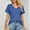 Blue, variant on Njoeus Womens Basic V-Neck T Shirts Summer Short Sleeve Tee Tops Loose Casual Plain Solid Color Comfy Blouses S-XXL