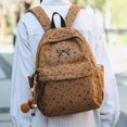 thumbnail image 3 of Yucurem Large Capacity Aesthetic Corduroy Bow Printed Backpacks, Lightweight Coquette Backpack with Bowknot for Travel Work Daily Use (Brown), 3 of 6