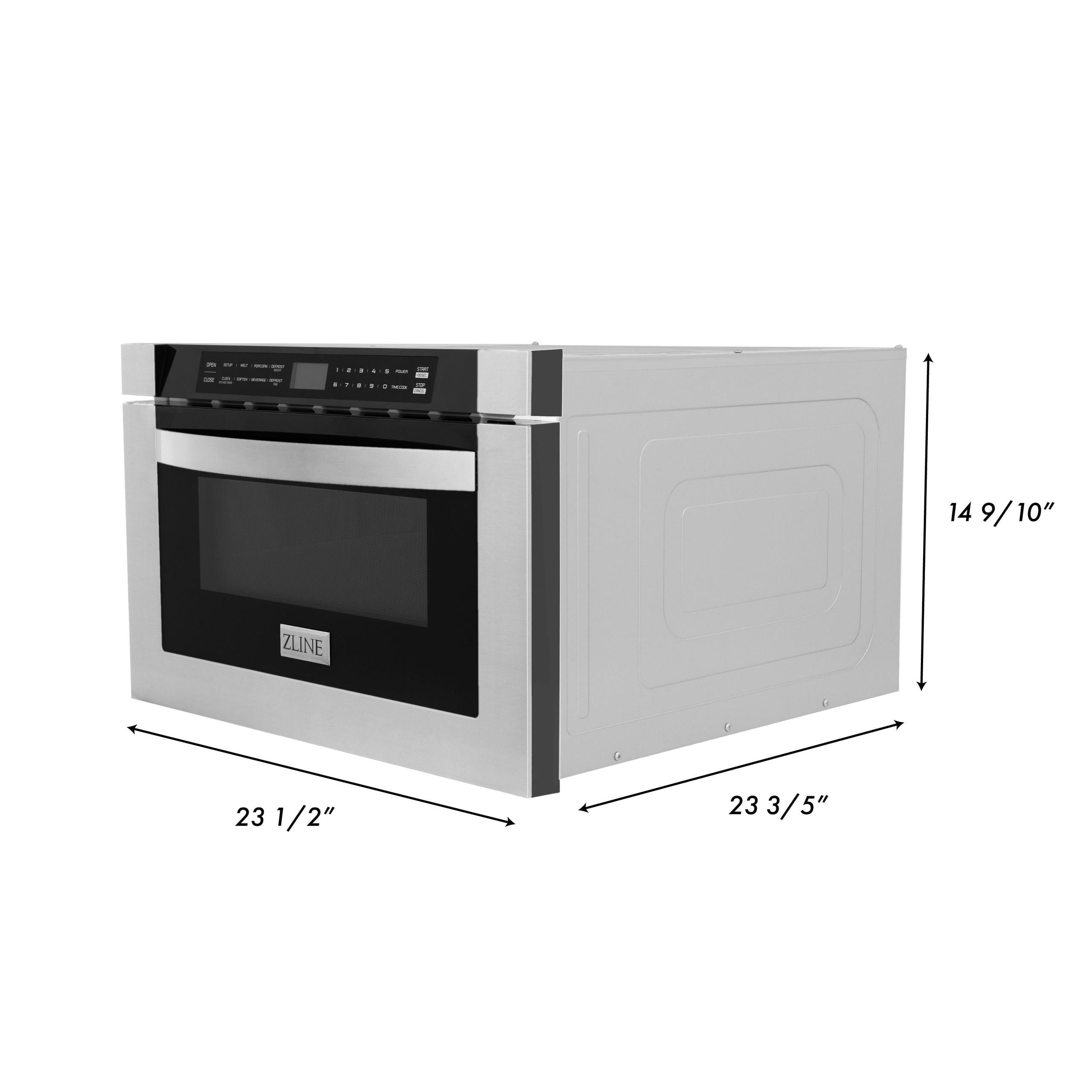 ZLINE 24 Inch 1 Cubic Feet 1000 Watt Digital Microwave Drawer, Stainless Steel