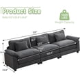 thumbnail image 4 of IPKIG Sectional Sofa Comfy Cloud Couch for Living Room with Pillows, Modern Chenille Sofa Sleeper Deep Couches with Ottoman (Grey, 3-Seat-Style2), 4 of 8