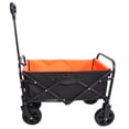 thumbnail image 2 of DUOSONG Mini Folding Wagon Garden Shopping Beach Cart (Black+Yellow) Black Steel Garden & Outdoor Garden Supplies Garden Carts, 2 of 27