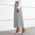 thumbnail image 6 of Lenago Skirts for Women Summer Solid Color Loose High Waist A-line Half Body Elastic Waist Drawstring Skirt, 6 of 8
