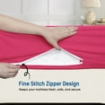 thumbnail image 3 of 1-Piece Fitted Sheet Zippered Closure for Queen Size (60" x 80") , 400 Thread Count, 100% Egyptian Cotton, 15" Deep Pocket, Hot pink Solid Pattern, 3 of 6