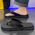 thumbnail image 5 of Wensltd Men's Flip Flops Sandals Thick Sole Spring Summer Beach Outdoor Daily Walking Casual Vacation Sandals Black, 5 of 9