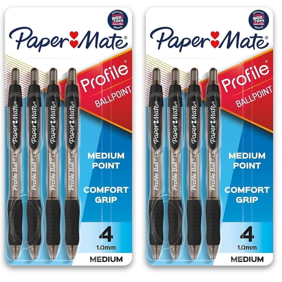 Bolígrafo retráctil Paper Mate Profile punta 1 mm negro
