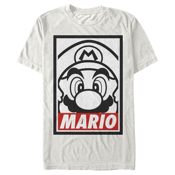 Men's Nintendo Mario Close Up  Graphic Tee Beige Small