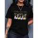 thumbnail image 1 of Camiseta básica de verano para mujerEaster Bunny & Egg Print Women's Casual T-Shirt - Short Sleeve, Crew Neck, Black Graphic Tee with "Chillin' with My Peeps" Design, Spring/Summer Fashion Top for W, 1 of 7