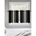thumbnail image 5 of Black Beige Striped Tier Curtains 36 Inch Length,Sheer Curtains for Bedroom Living Room Window Modern Farmhouse Retro Lines Rod Pocket Drapes Kitchen Curtains Small Half Window 27.5"x36" 2 Panels, 5 of 6