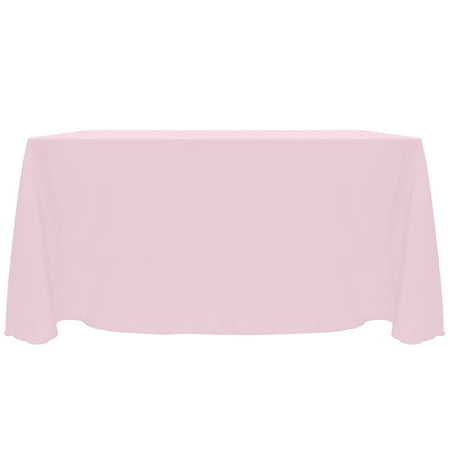 

Ultimate Textile (3 Pack) Reversible Shantung Satin - Majestic 90 x 156-Inch Rectangular Tablecloth - for Weddings Home Parties and Special Event use Light Pink