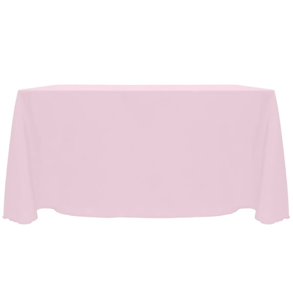 Ultimate Textile (5 Pack) Reversible Shantung Satin - Majestic 108 x 132-Inch Rectangular Tablecloth - for Weddings, Home Parties and Special Event use, Light Pink