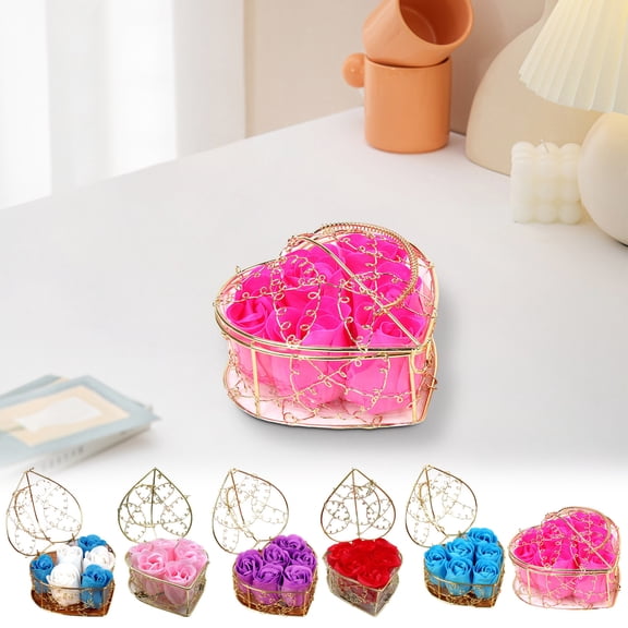 FAMTKT Artificial Flower Soap Roses Flower Gift Box, 6 Rose Soap Flower Gifts Box for Valentine's Day Birthday Mother's Day Thanksgiving Day Wedding Anniversary Presents