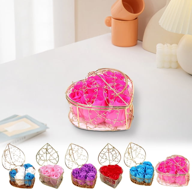 Rose Soap Flower under $5! CQCYD 6 Rose Soap Flower Gift Box, Valentine's Day Birthday Present, Simulation Soap Bouquet, Blue Fragrant Soap Roses, Creative Practical Gift Idea