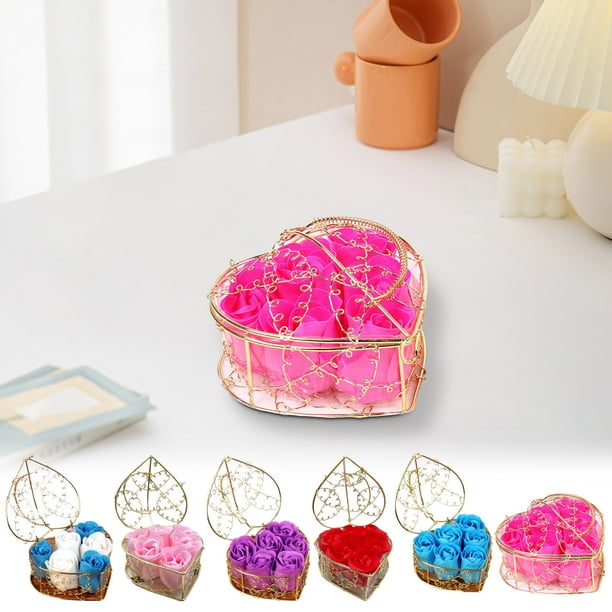 Caja de Regalo con Rosas de Jabón, 6 Flores de Jabón, Elegante Decoración para Bodas, Regalo Romántico de San Valentín, Regalo de Inauguración de La Casa, Decoración Multiusos, 1 Caja.
