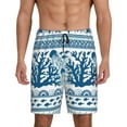 thumbnail image 1 of Balery Sea Underwater Jellyfish Pantalones cortos de pijama de punto de algodón para hombre con cinturilla y bolsillos-X-Large, 1 of 6