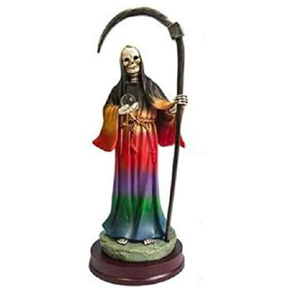 9" Santa Muerte 7 Color Holy Death Statue Grim Reaper Figure