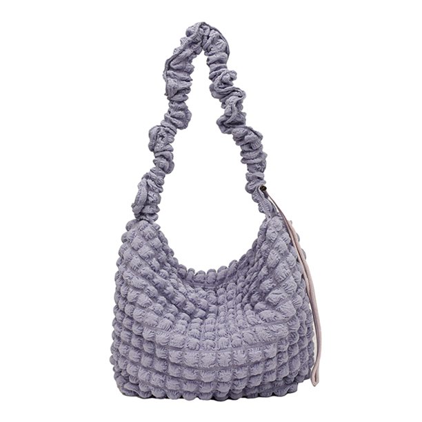 Bolso Bandolera Hombro Gran Capacidad Con Nicho Seersucker Nube Plisado Femenino 5152 (Púrpura) Púrpura