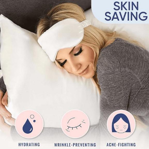 Silk Pillowcase - 100% Pure Mulberry Silk - 22 Momme 6A High-Grade Fibers - Silk Pillow Cover for Hair & Skin - Regular, Queen & King (Blissy White, Standard)