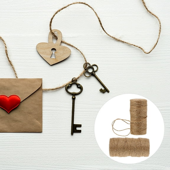 Sparsain 2 Rolls 2mm Rustic Jute Twine for Craft and DIY Decoration, 3 Strands