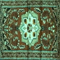 thumbnail image 1 of Ahgly Company Indoor Square Persian Turquoise Blue Traditional Area Rugs, 5' Square, 1 of 4
