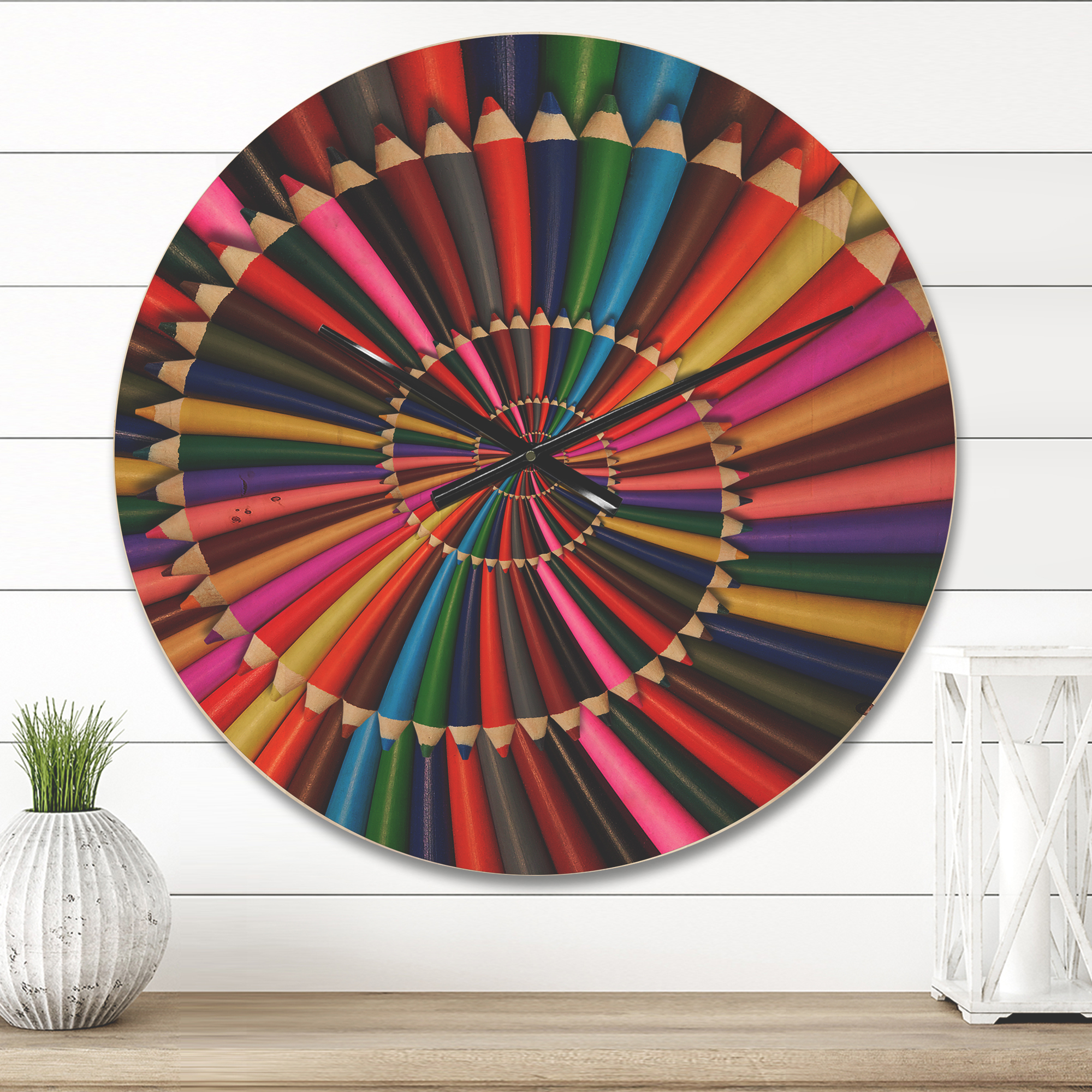 Designart 'Orienta Chocolate Mandala' Modern Wood Wall Clock
