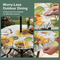 thumbnail image 5 of Round Outdoor Tablecloth with Umbrella Hole and Zipper, Yellow Sunflowers Tablecloth with Elastic Waterproof, Vintage Country Flowers Butterfly Wood Board Patio Table Covers for 55" - 60" Tables, 5 of 9