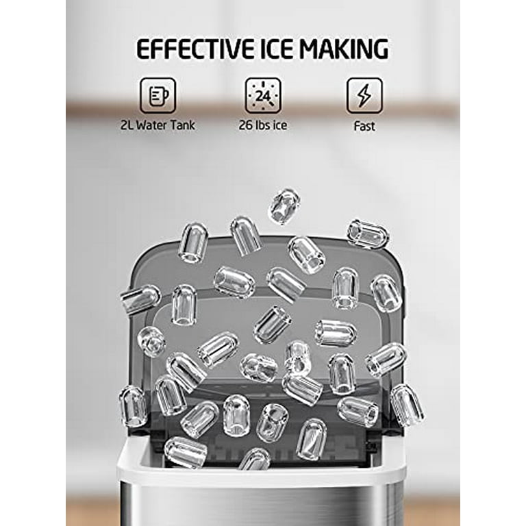  Silonn Ice Makers Countertop, 9 Cubes Ready in 6 Mins, 26lbs in  24Hrs, 2 Sizes of Bullet Ice for Home Kitchen Office Bar Party & Keurig  K-Express Coffee Maker, Black 