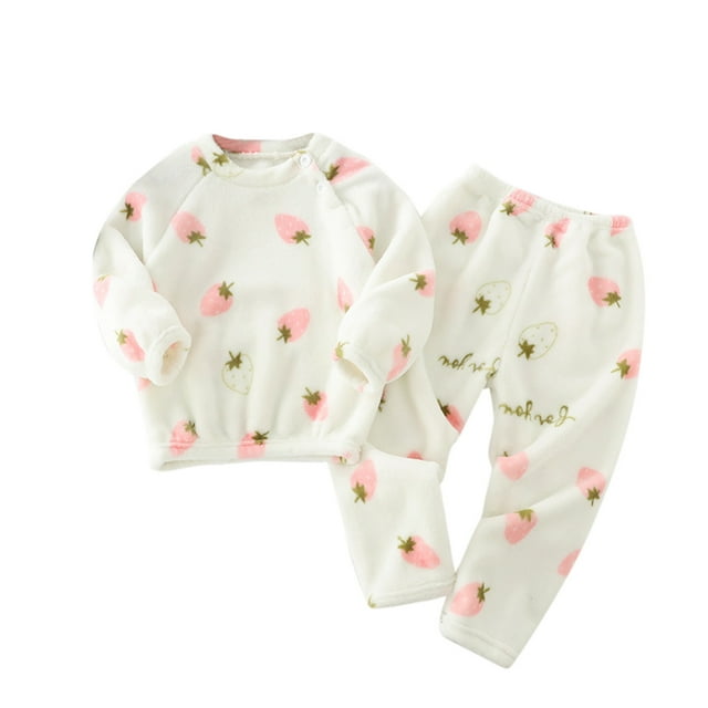 WEIYLL Ensembles pour Garçons Tenues d'Hiver Manches Longues Pyjama Dessin Animé Hauts Pantalons 2 Pcs Tenues Blanches 2-3 Ans