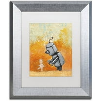 Trademark Fine Art 'Caretaker' Canvas Art by Craig Snodgrass, White Matte, Silver Frame