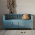thumbnail image 4 of Simpli Home Acadian SOLID WOOD 48 inch Wide Transitional Entryway Storage Bench in Distressed Coastal Blue, 4 of 13