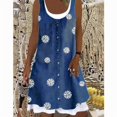 thumbnail image 1 of Women's A-Line Dress Sleeveless Spring Summer Casual Patchwork Print Knee Length Dress Fashion 3D Printing Denim Print Dress6XL Gao Jinjia LED, 1 of 2