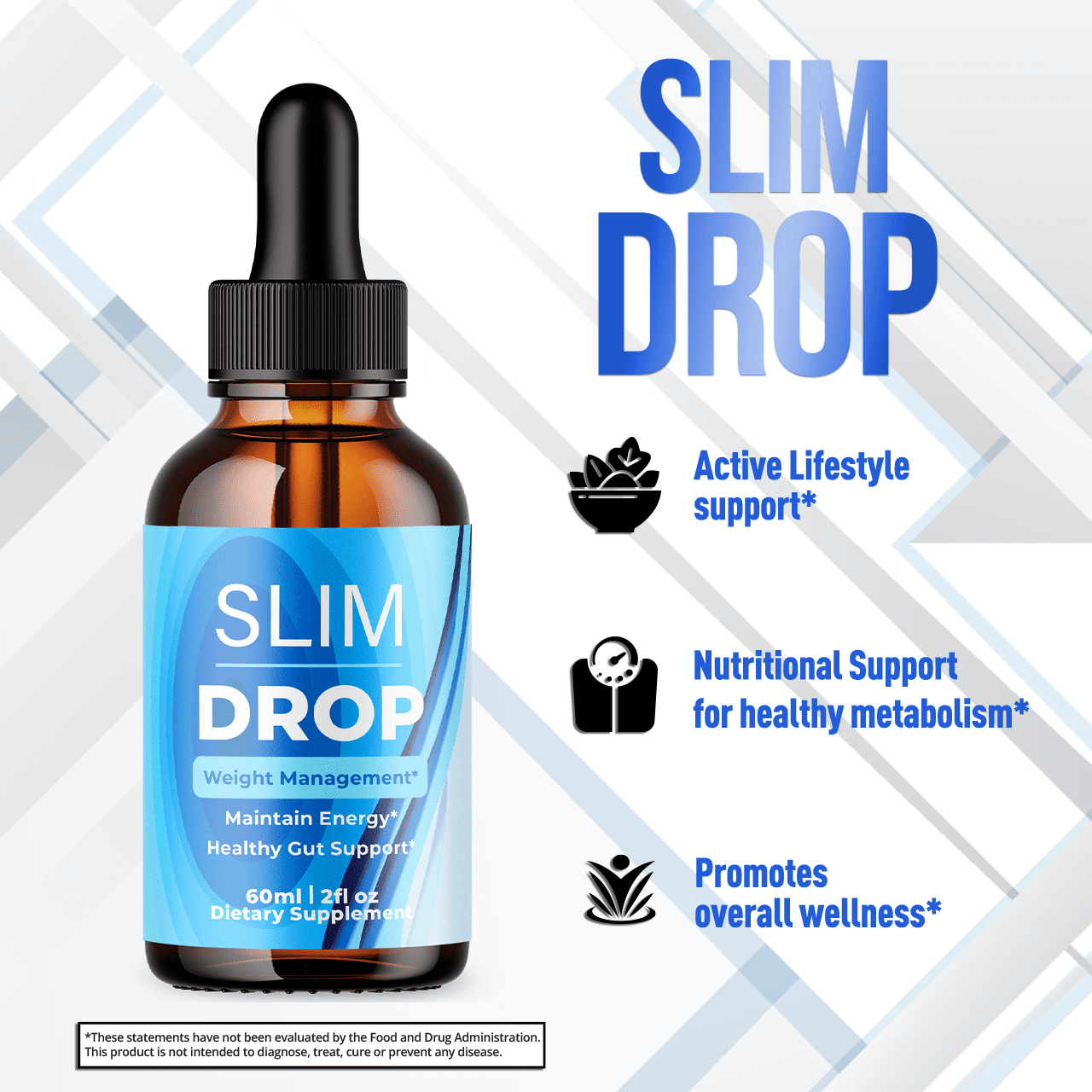 Slim Drop Advanced Formula Drops Supporting Your Active Lifesyle Naturally SlimDrop 60 Servings