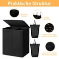 thumbnail image 2 of iFaveorr 154L Laundry Hamper with Lid and 2 Removable Laundry Bags, Large Collapsible 2 Dividers Dirty Clothes Basket with Handles for Bedroom Laundry Room Closet Bathroom, Black, 2 of 7