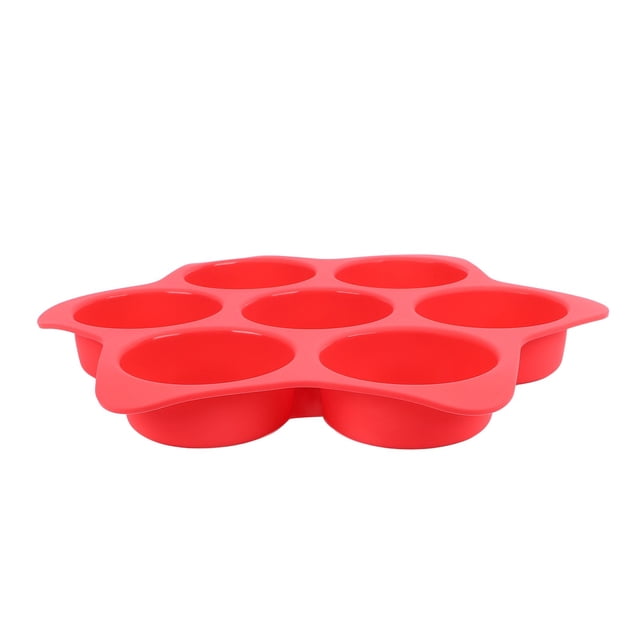 Molde De Silicona Para Pan De Hamburguesa, Antiadherente, Apto Para Lavavajillas, Bandeja Para Hornear De 7 Cavidades Para Huevo, Sándwich, Pan De Maíz, Pastel En Capas, Hogar