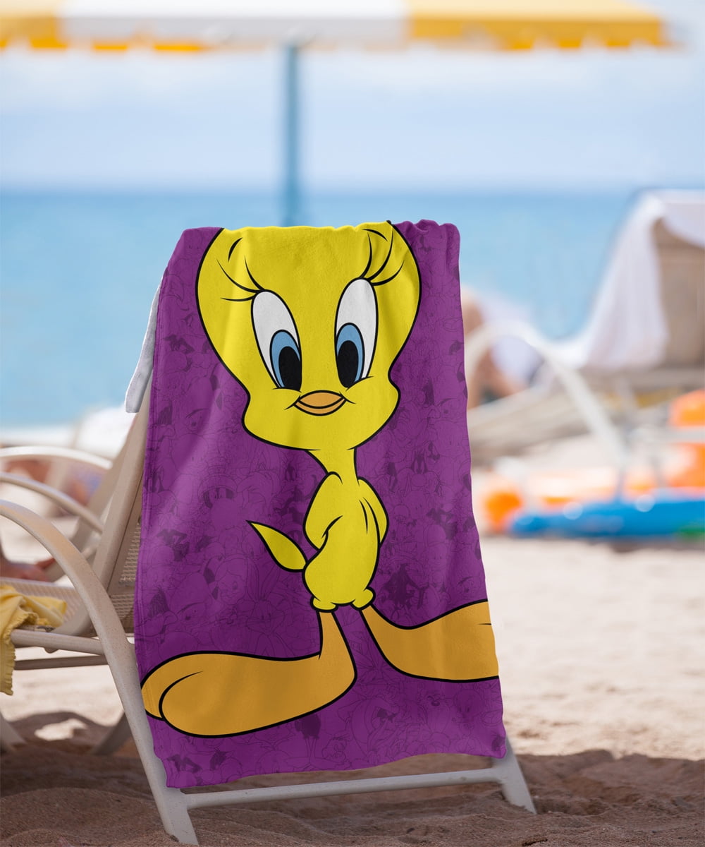 Looney Tunes Beach Towel, 30"x60" Tweety Bird Character Beach Towel
