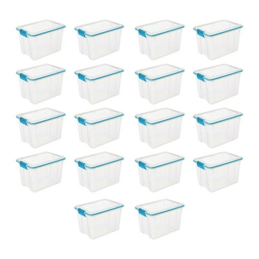 Sterilite Large 20 Qt Storage Container Tote with Latching Lids, (18 Pack)