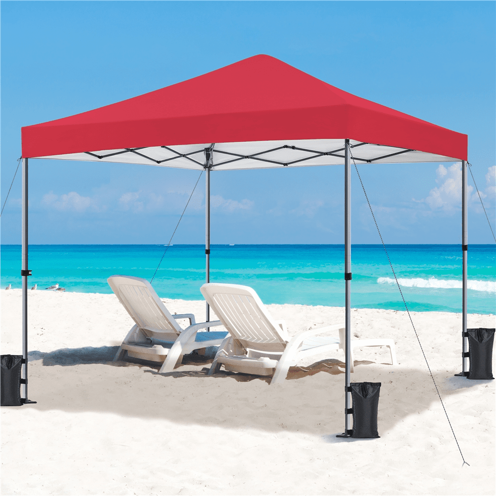 Renwick Instant Pop-up Canopy with One Push To Lock Setup Mechanism, Red