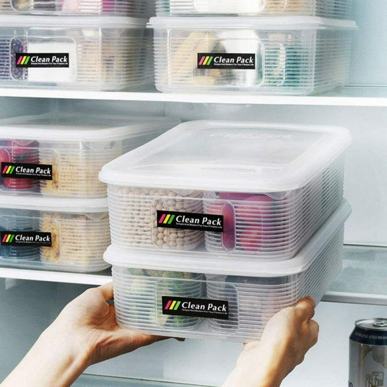 Kitchen Storage Box Food Plastic Clear Container Sealed Cans Transparent  Food Canister Keep Fruit Meat Fish Fresh Kitchen Box