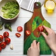 thumbnail image 3 of Psychedelic Cutting Board, Abstract Surreal Fractal Dreamlike Fantasy Harmony of Color Theme, Decorative Tempered Glass Cutting and Serving Board, Wine Bottle Shape, Green Yellow, by Ambesonne, 3 of 5