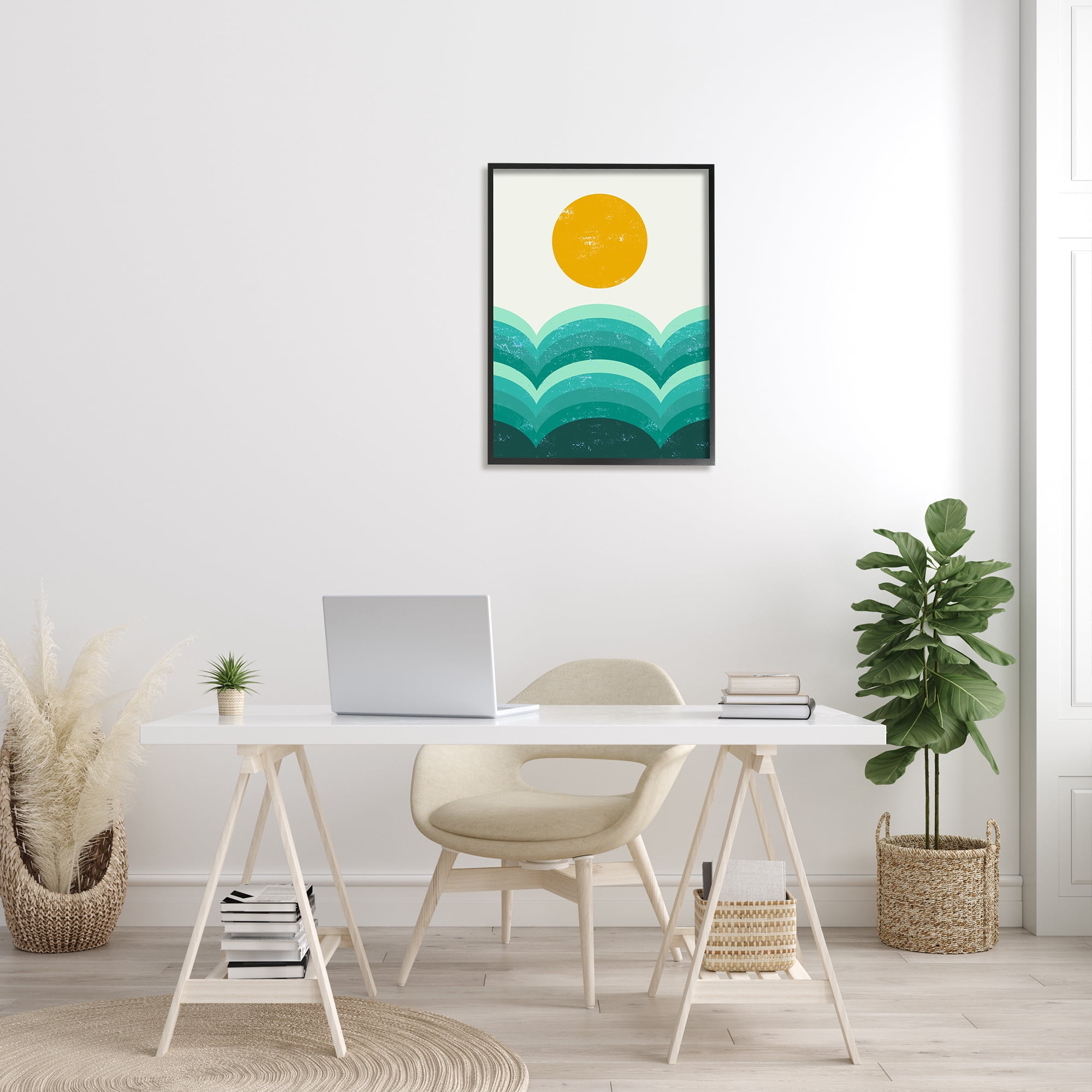 Stupell Indtries Sun Rising over Green Hills Abstract Geometric Arches,24 x 30,Design by Daphne Polselli