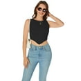 thumbnail image 2 of Womens Sexy Knit Ribbed 2024 Tank Top Crew Neck Trendy Cute Crop Tops Summer Sleeveless Basic Shirt, 2 of 5