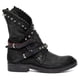 thumbnail image 2 of Botas de media pantorrilla con tachuelas punk para mujer, botines de combate de motociclista, zapatos de tacón plano, 2 of 3