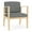 Asteroid Gray, variant on Amherst Wood Reception Waiting Oversize Guest Chair / Natural Wood / Blue