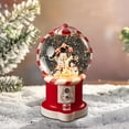 thumbnail image 6 of Sharprepublic Christmas Musical Snow Globe Craft Musical Lantern for Bookshelf Living Room Three Snowmen, 6 of 8