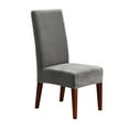 thumbnail image 2 of SureFit Stretch Metro One-Piece Dining Chair Slipcover with Elastic Hem Dining Chair Gray, 2 of 3