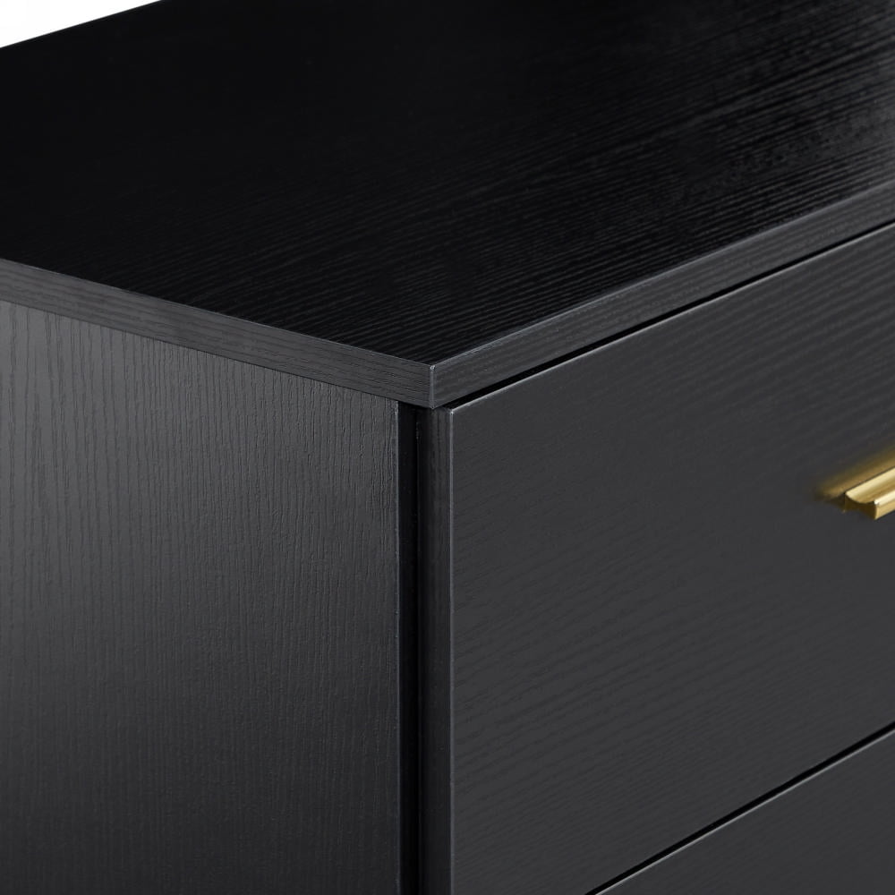 MAYEERTY Modern Black 8-Drawer Dresser - Wide Chest with Ample Storage, Sturdy & Safe