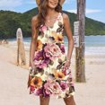 thumbnail image 6 of LYXSSBYX Boho Dresses for Women 2024 Women's Casual Sundress With Pockets Summer Boho Beach Dress Floral T-Shirts Dress V Neck Loose Tank Dresses, 6 of 6