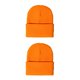 thumbnail image 3 of Qarigey Beanie Hat Gorros de punto Unisex Skullcap Color caramelo Casual Accesorios para el cabello para deportes al aire libre Naranja Naranja fluorescente 2Conjunto, 3 of 6